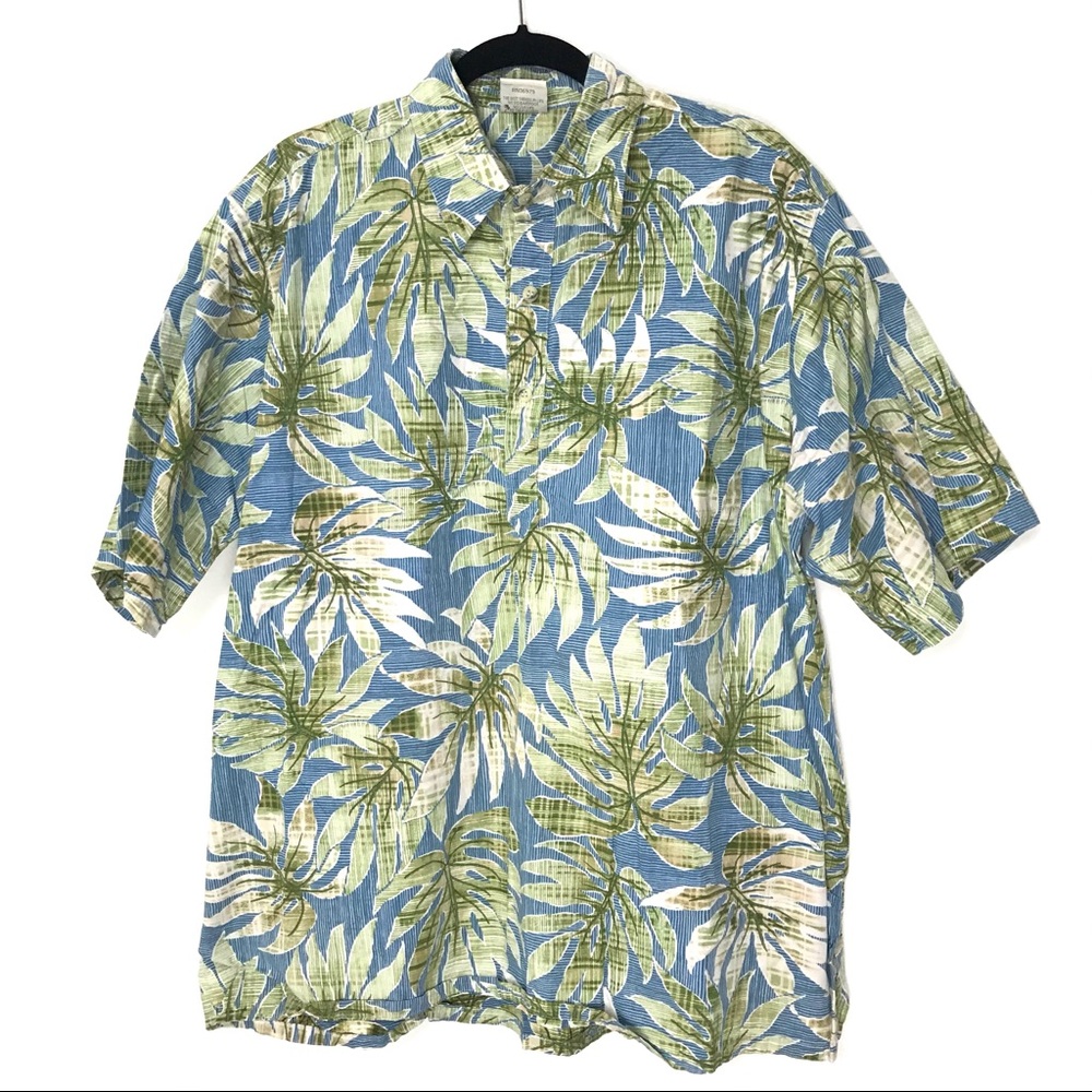 Go Barefoot Hawaiian Aloha Floral Popover Shirt